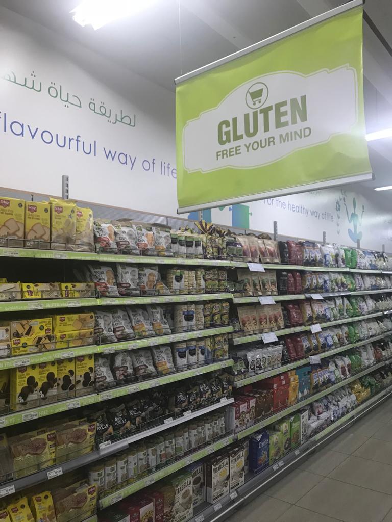 shelves of gluten free products