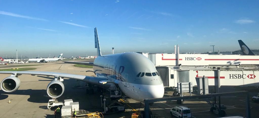 plane in qatar airport